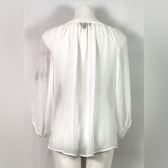 AB Studio– Henley collar chiffon blouse – size L - Picture 5 of 7